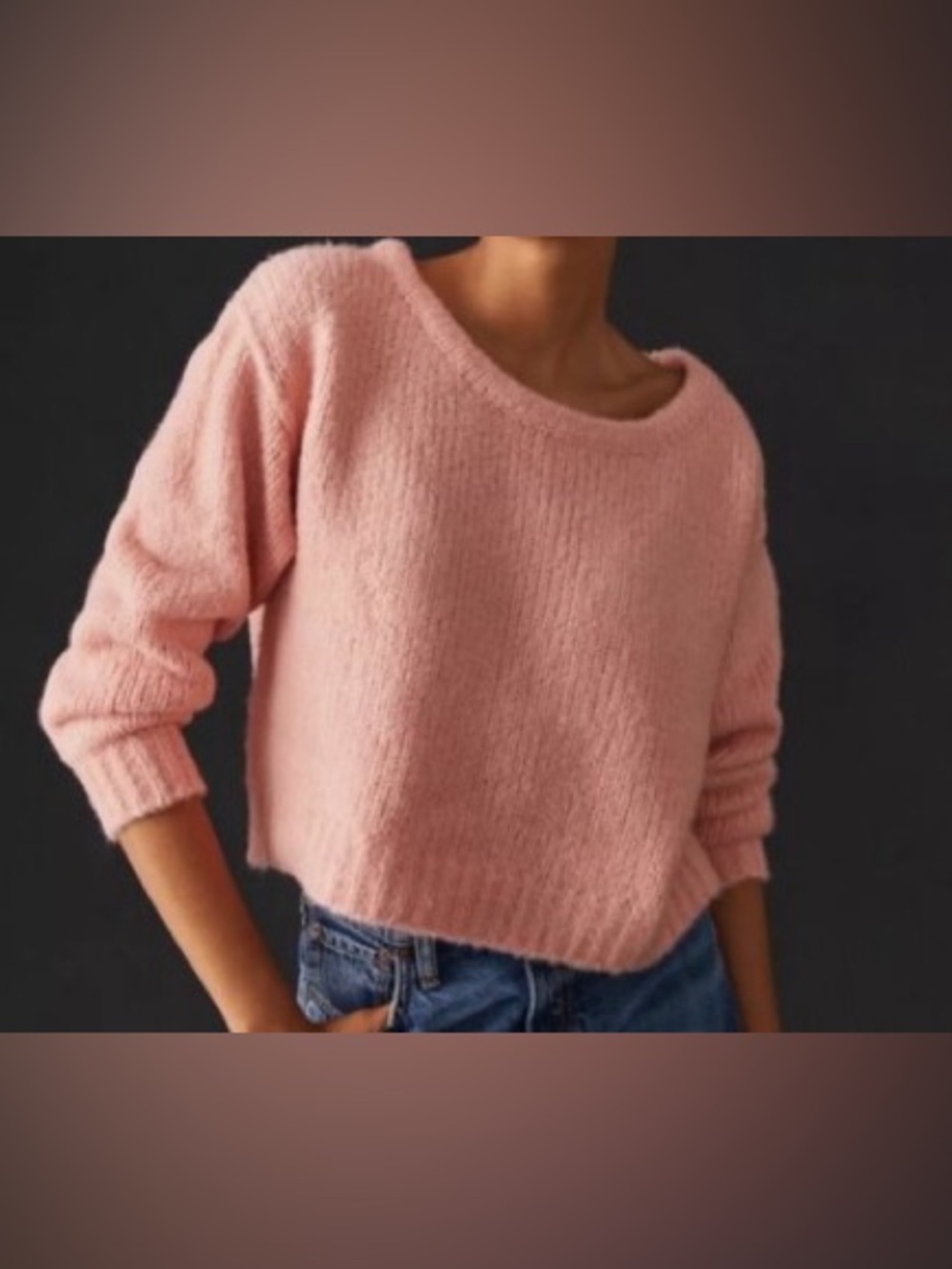 Anthropologie Knit Pink boat neck Women's Sweater